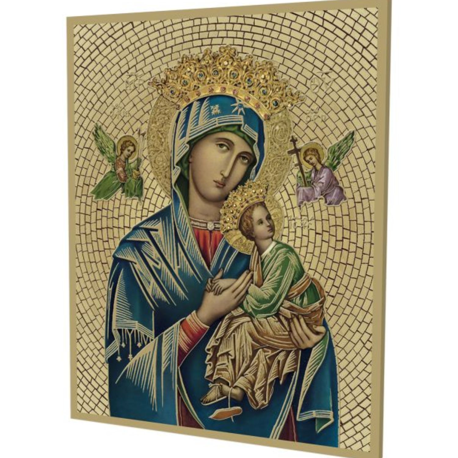 8" x 10" Gold Foil Mosaic Plaque of Our Lady of Perpetual Help