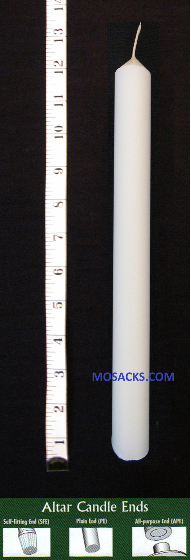 Long-Burning 51% Beeswax Altar Candle 1-1/4" x 12" PE 11115012