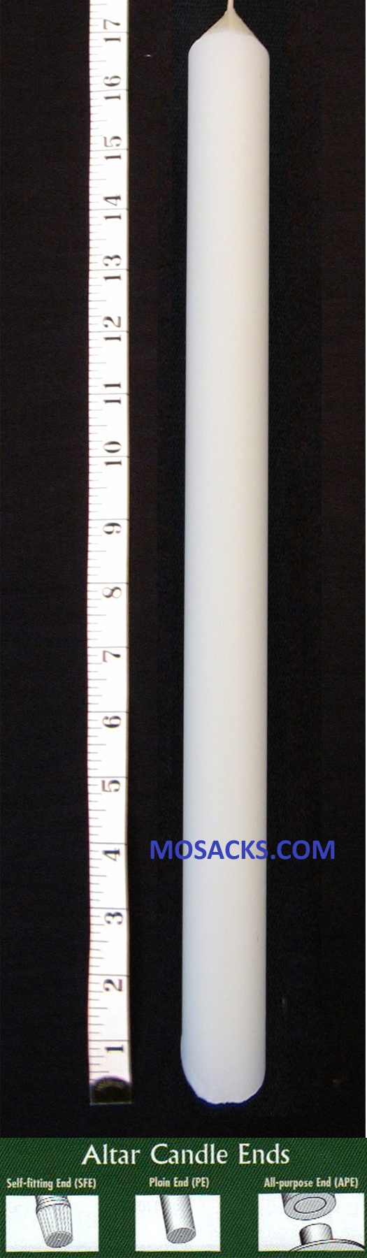 Long-Burning 51% Beeswax Altar Candle 1-1/4" x 17" PE 11116012