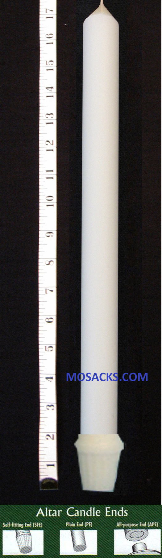 Long-Burning Cathedral 51% Beeswax Altar Candle 1-1/4" x 17" SFE 11116112
