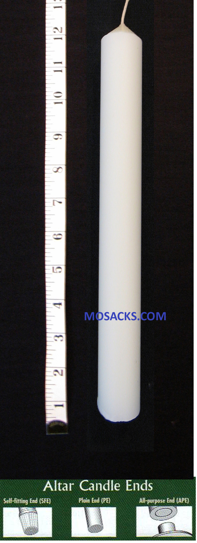 Long-Burning 51% Beeswax Altar Candle 1-1/2" x 12" APE, 12-Piece
