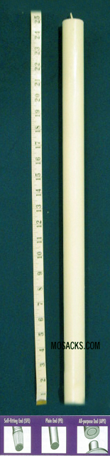 Long-Burning 100% Beeswax Altar Candle Short 1's PE, 1-1/4" x 24-3/4"