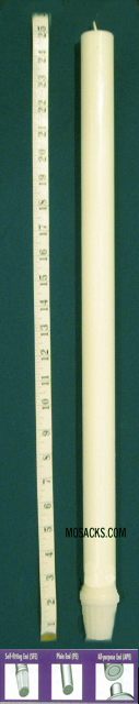 Long-Burning 100% Beeswax Altar Candle Short 1's SFE, 1-1/4" x 24-3/4"