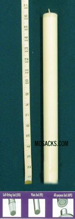 Long-Burning 100% Beeswax Altar Candle Short 2's PE, 1-1/16" x 16-3/4" 20020006
