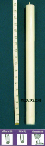 Long-Burning 100% Beeswax Altar Candle Short 2's 1 inch PE, 1" x 19"