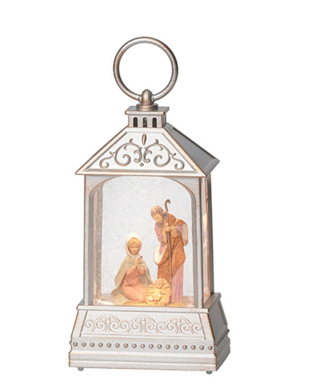 Holy Family LED Silver Lantern Mini Dome by Fontanini 58739