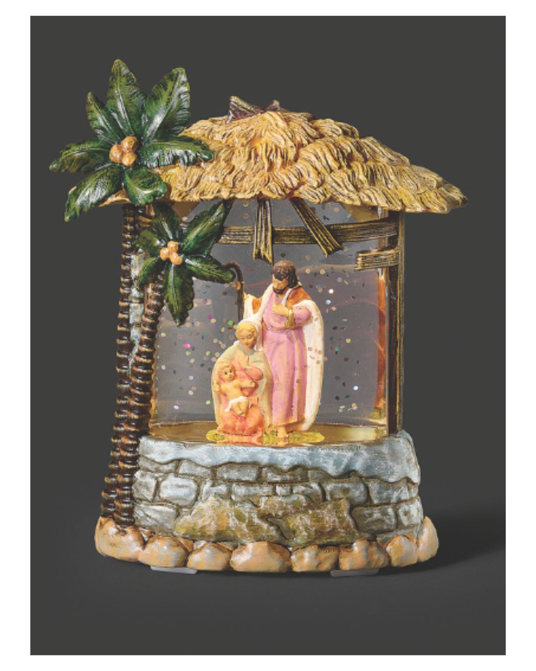 Lighted Shimmer Stable with Holy Family and Straw Roof by Fontanini 58746
