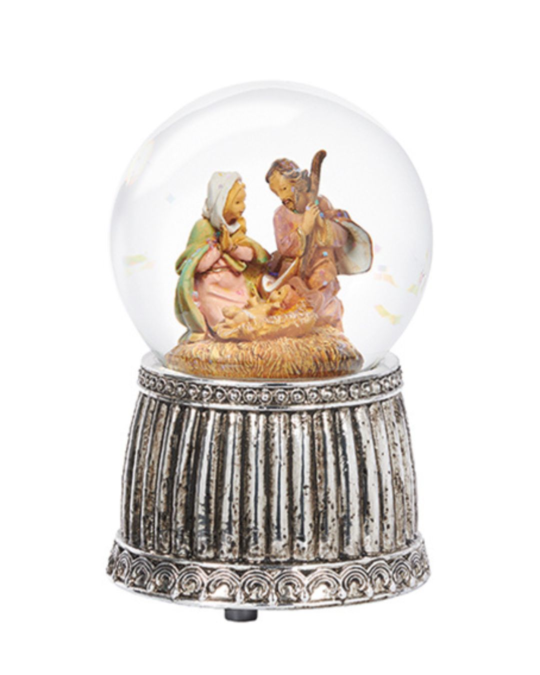 59023 5"H 80MM Holy Family Musical Glitterdome by Fontanini
