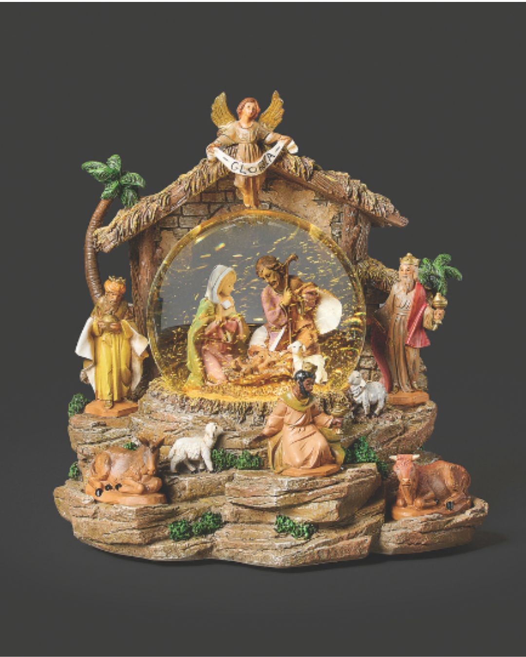 59027 Lighted Swirl Multi-Layered Musical Nativity, 7.5"H By Fontanini