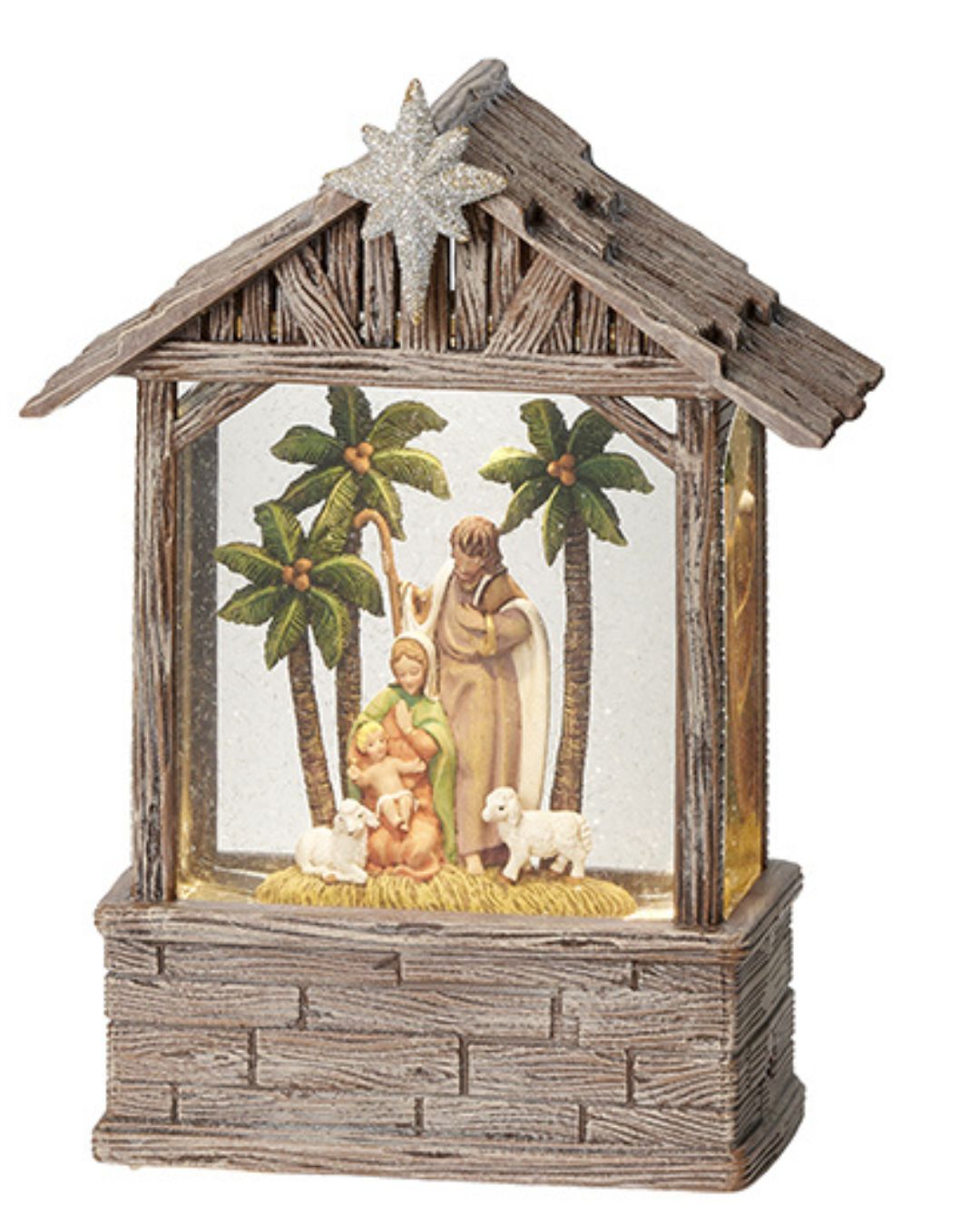 8.75 Inch High LED Lighted Holy Family With Swirl Stable by Fontanini 58733