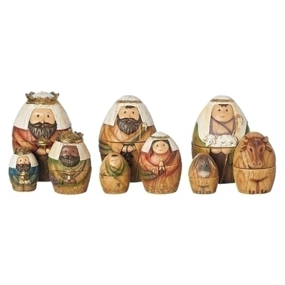 9-pc Nesting Doll Nativity Set 5.75"