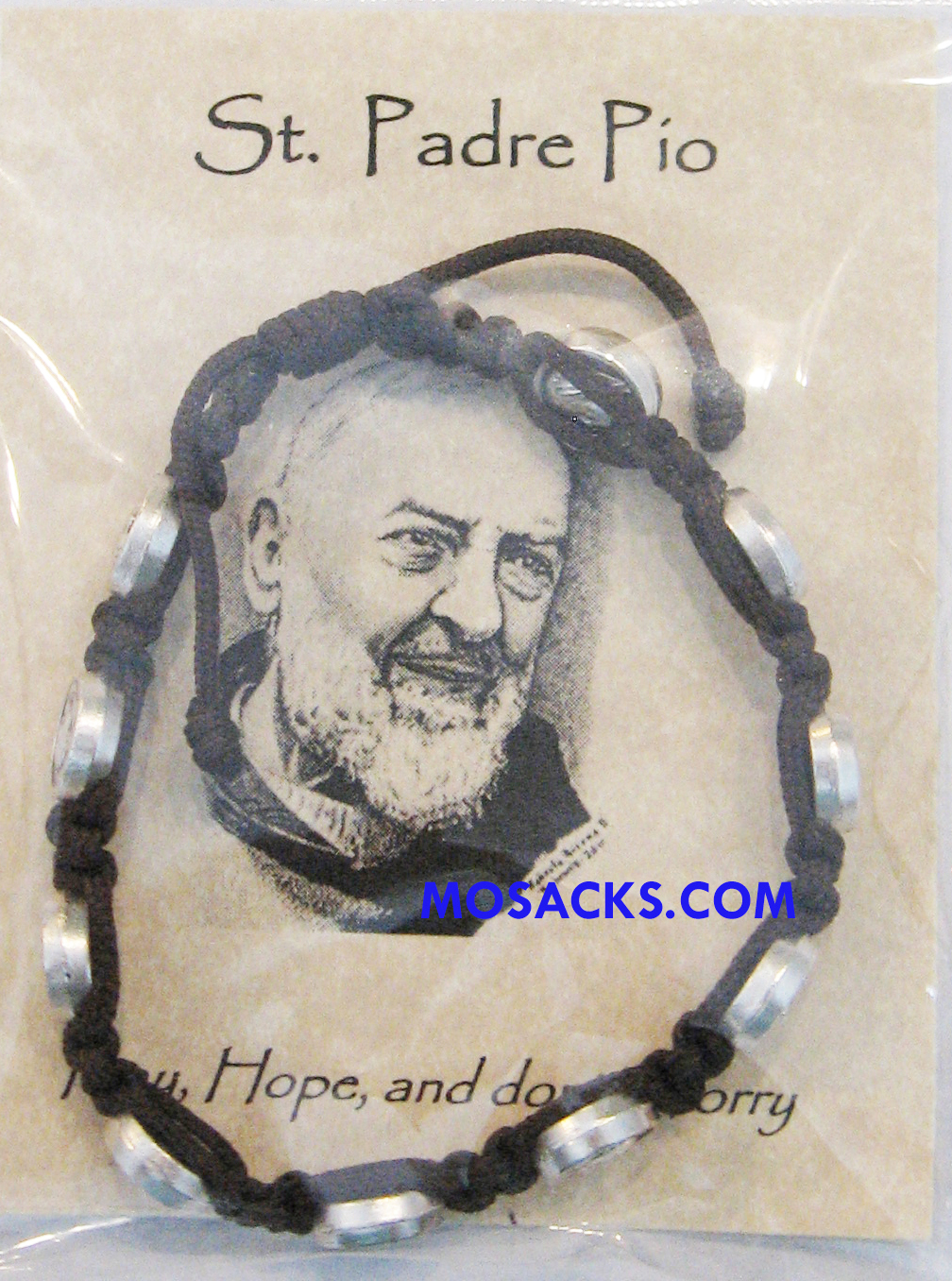 Woven St. Padre Pio Bracelet Brown ZZ13BN