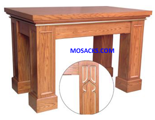 Altar - Wood Altar w/ Gothic Trim  60" wide x 36" deep x 40" high 40-626