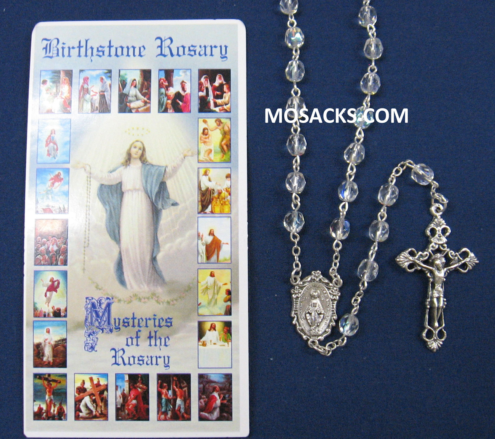 April Crystal Aurora Borealis Birthstone Rosary