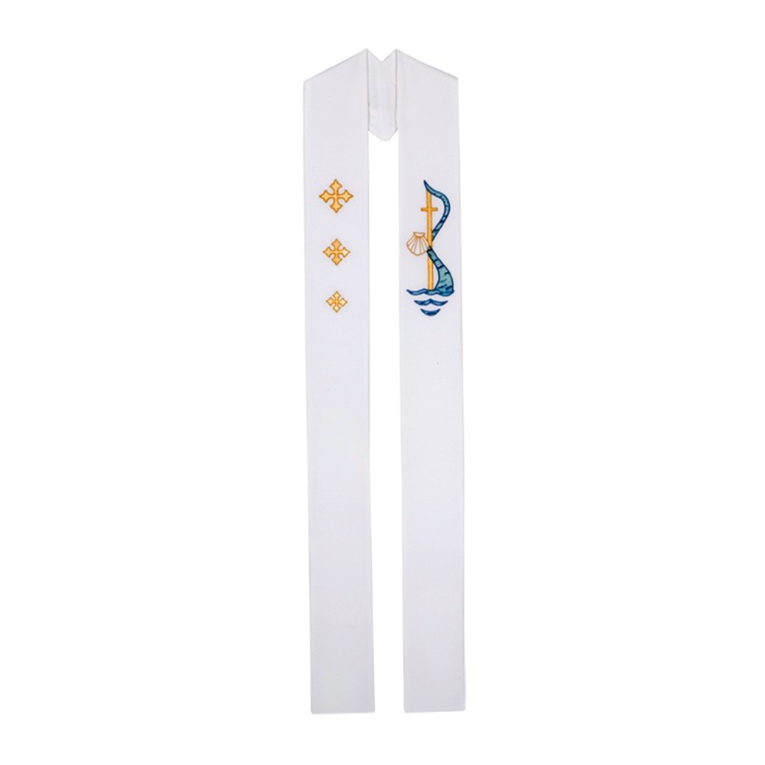 Baptism Overlay Stole in White, Theological Threads