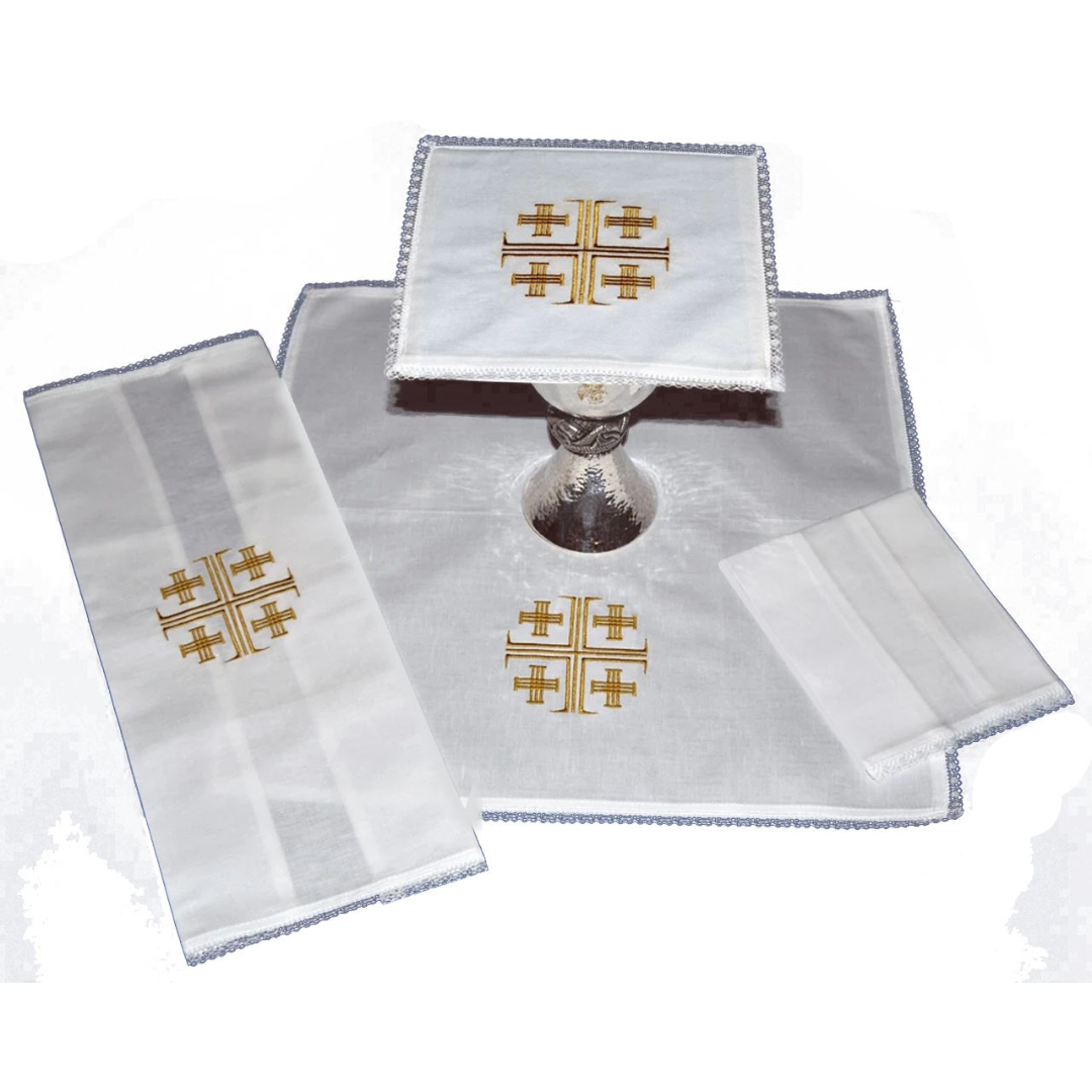 Beau Veste Mass Linen Set with Lace Edging - Jerusalem Cross #3021