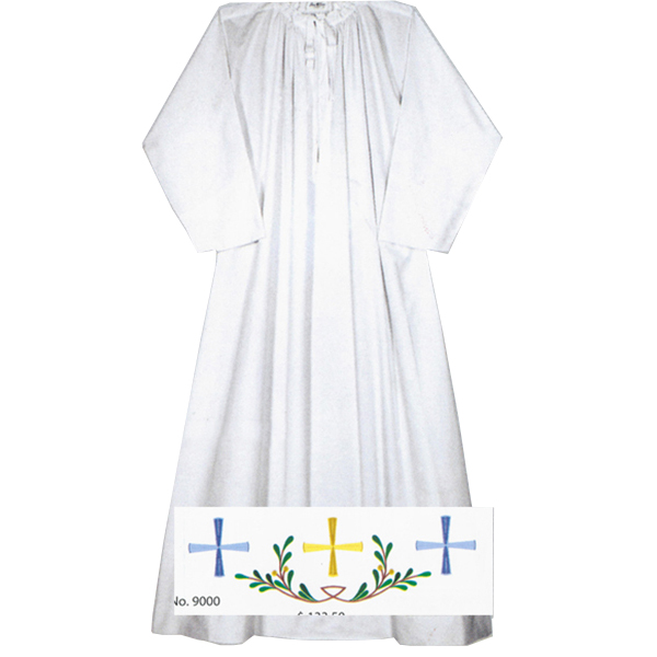 Beau Veste Alb with MultiColor Cross Embroidery - 9000