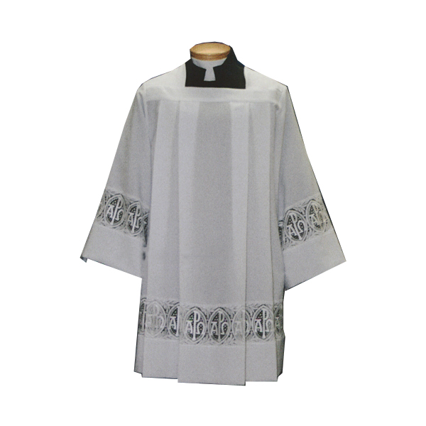 Beau Veste Surplice Alpha Omega/Chi Rho Lace Insertion 10-4292