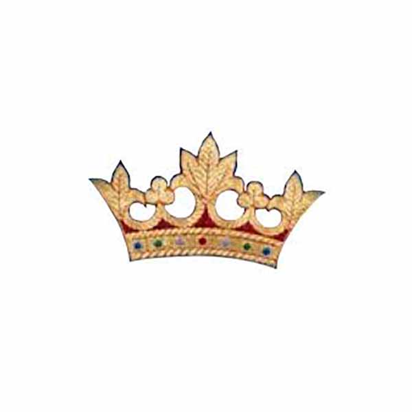 Hand Embroidered Gold Metallic Beau Veste Applique Crown 10-1250