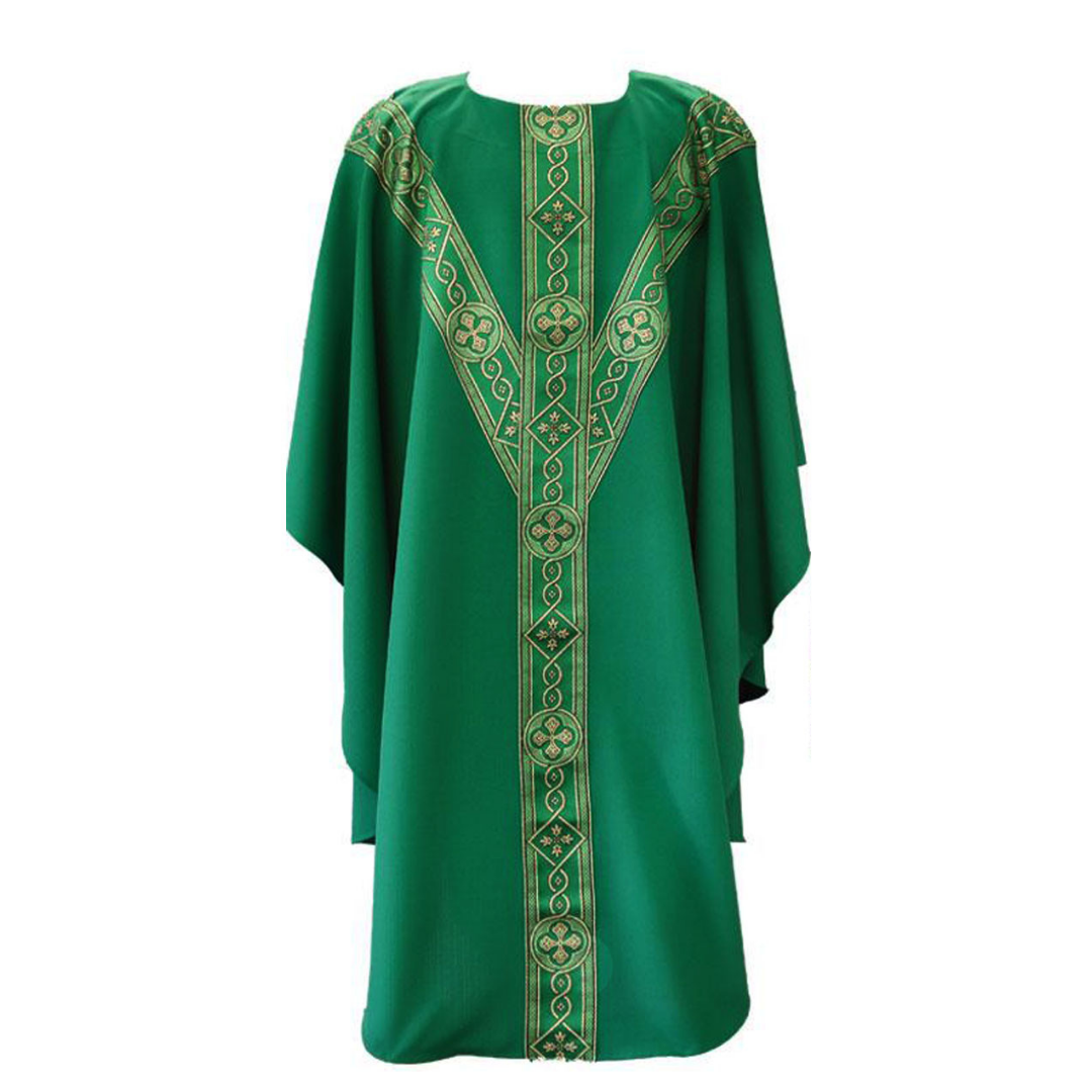 Beau Veste Chasuble With Italian Banding in Kelly Green