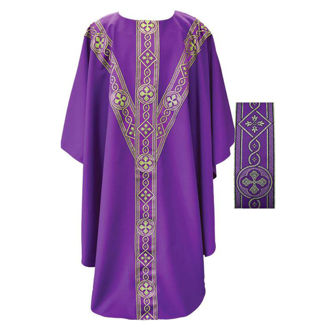 Beau Veste Chasuble With Italian Banding in Violet -2144V