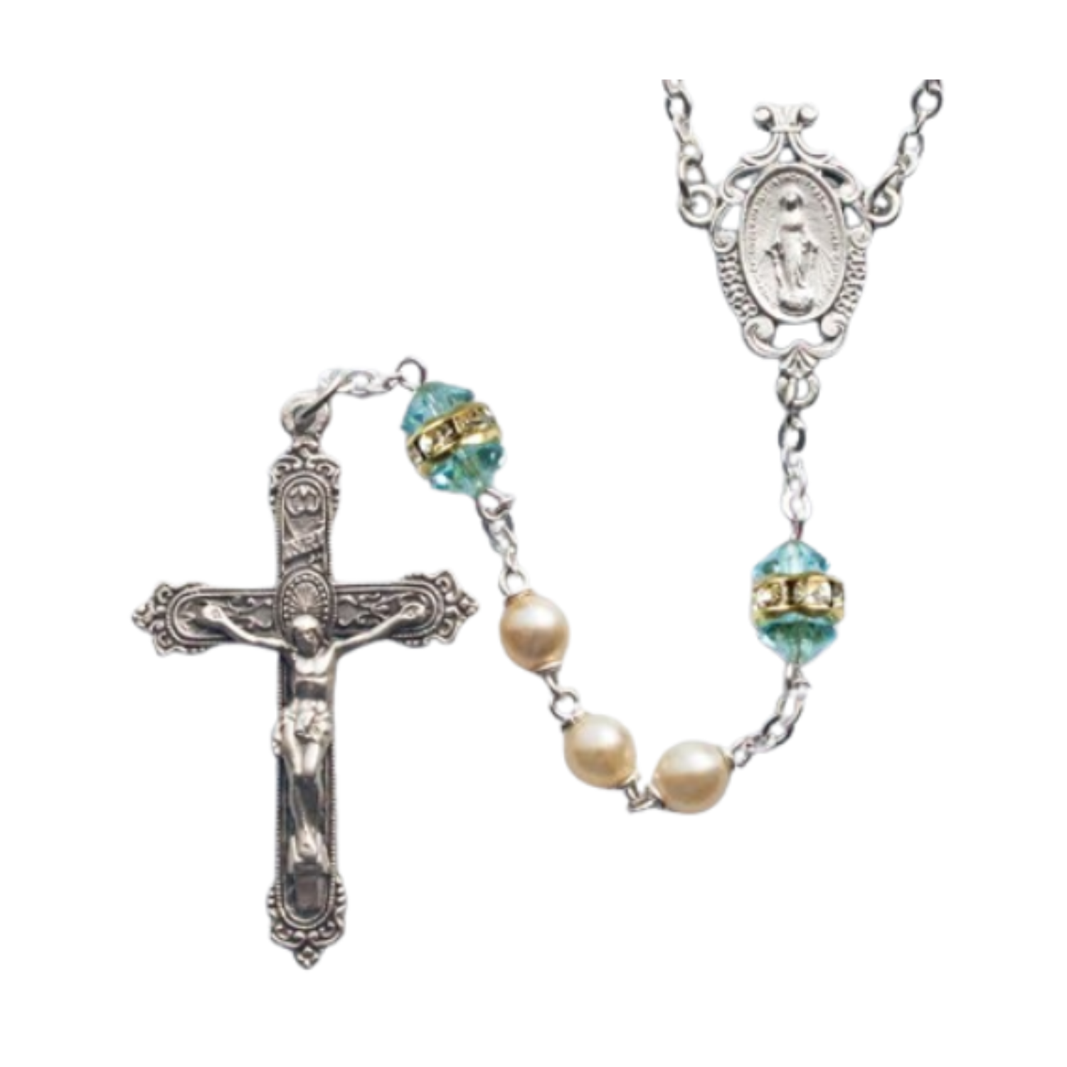 Birthstone Rosary — Aqua