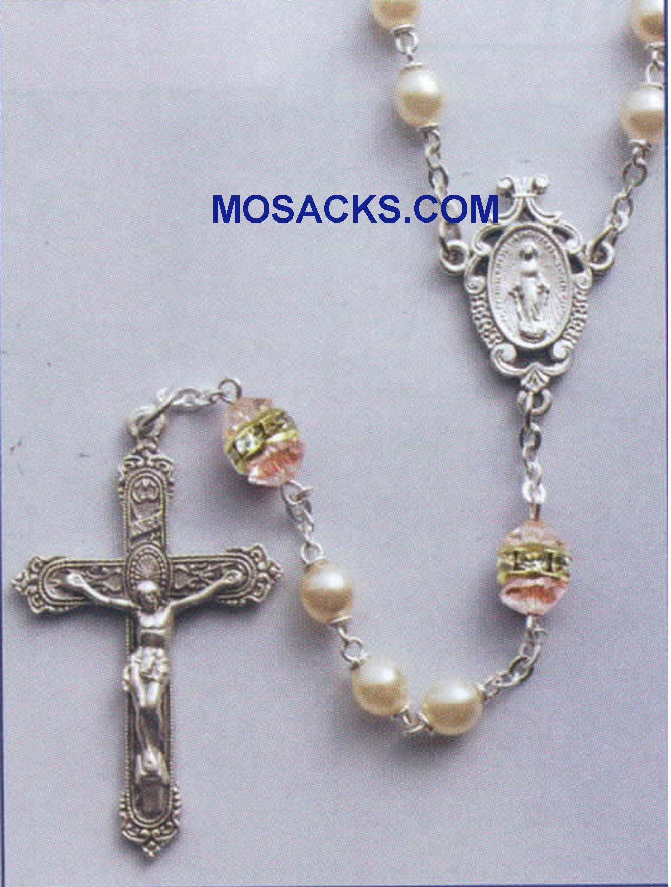 Birthstone Rosary Rose Zircon