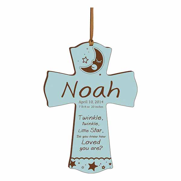Blue Mini Cross (Personalized) - Laser Engravable