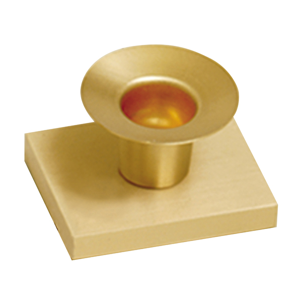 K Brand Brass Altar Candlestick 1.5" high 2.5" base 7/8" Socket (K17-CS)