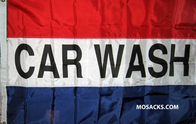 CAR WASH 3' x 5' Nylon Message Flag, #120012