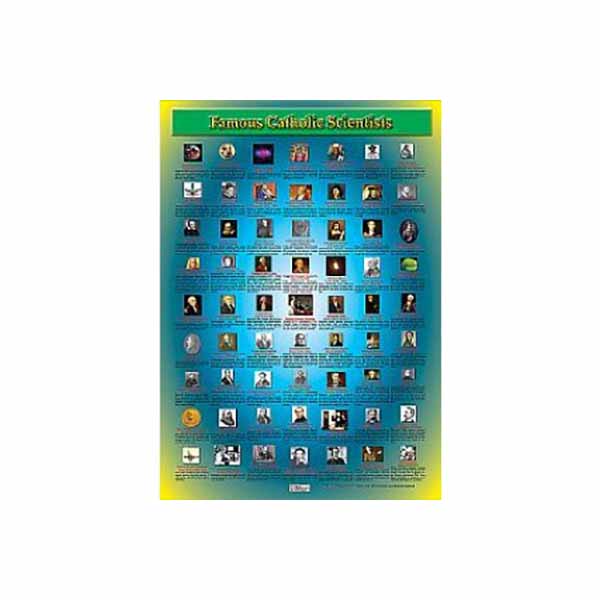 Famous Catholic Scientists 19" x 27" Laminated Catholic Poster