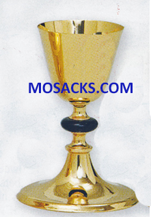 Chalice and Paten Gold Plated 8" H 3-3/4" dia. Cup, 12 oz. cap. 14-K206