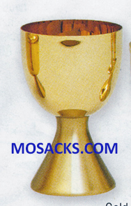 Chalice and Paten Gold Plated 6-1/2"H, 4" dia. Cup, 16 oz. cap. 14-K59