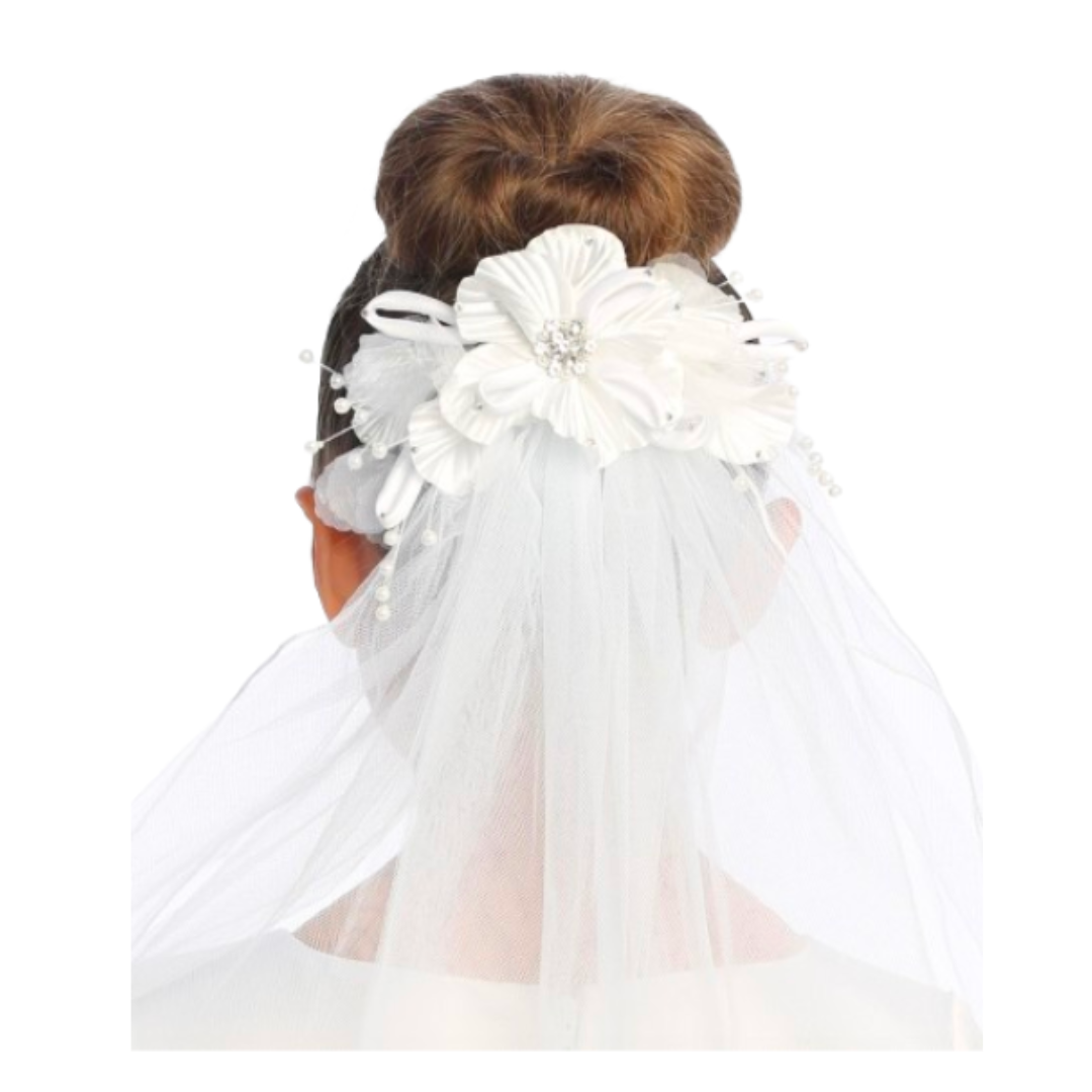 Communion 24" Floral Veil 