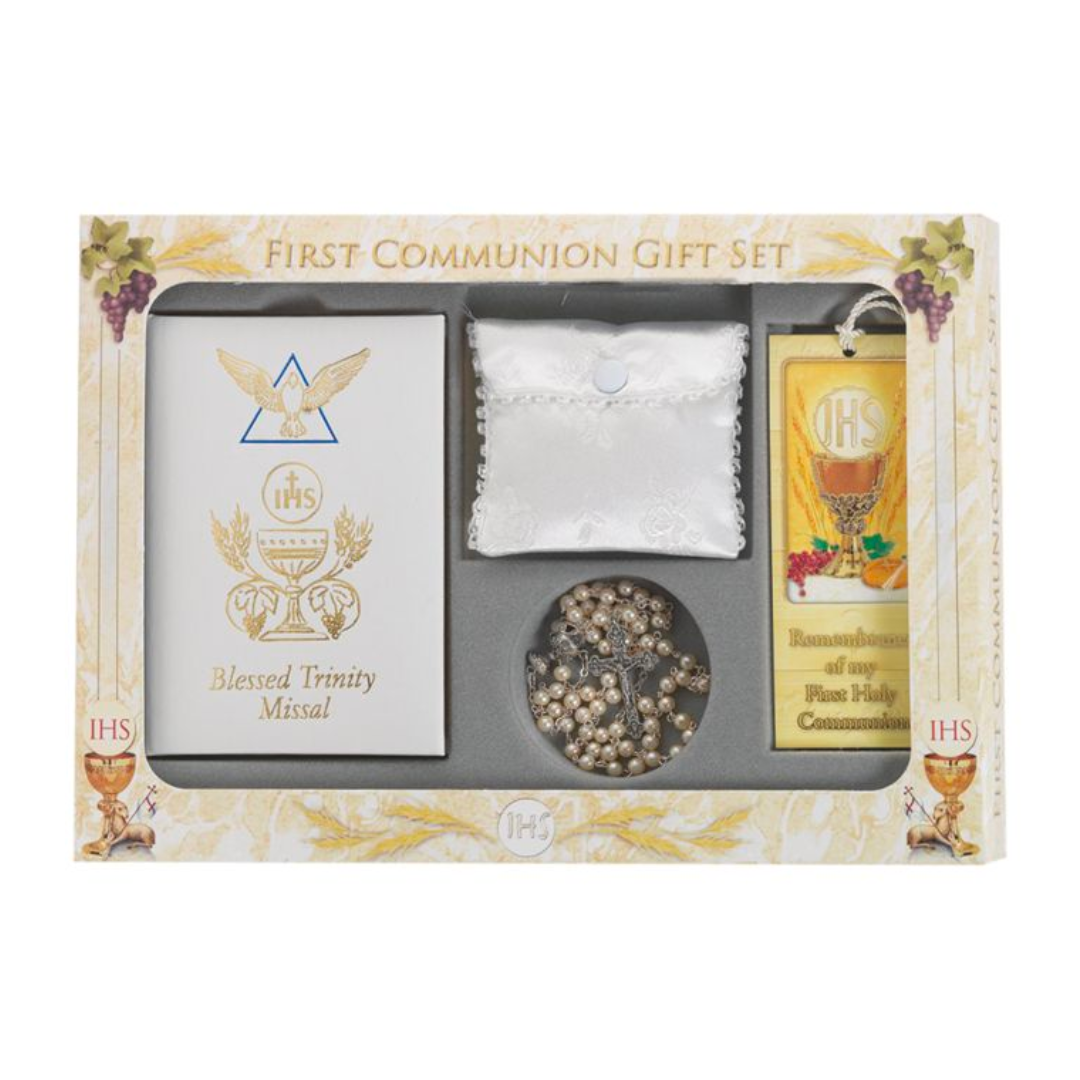Communion 6 Piece Blessed Trinity Deluxe Gift Set (Girl)