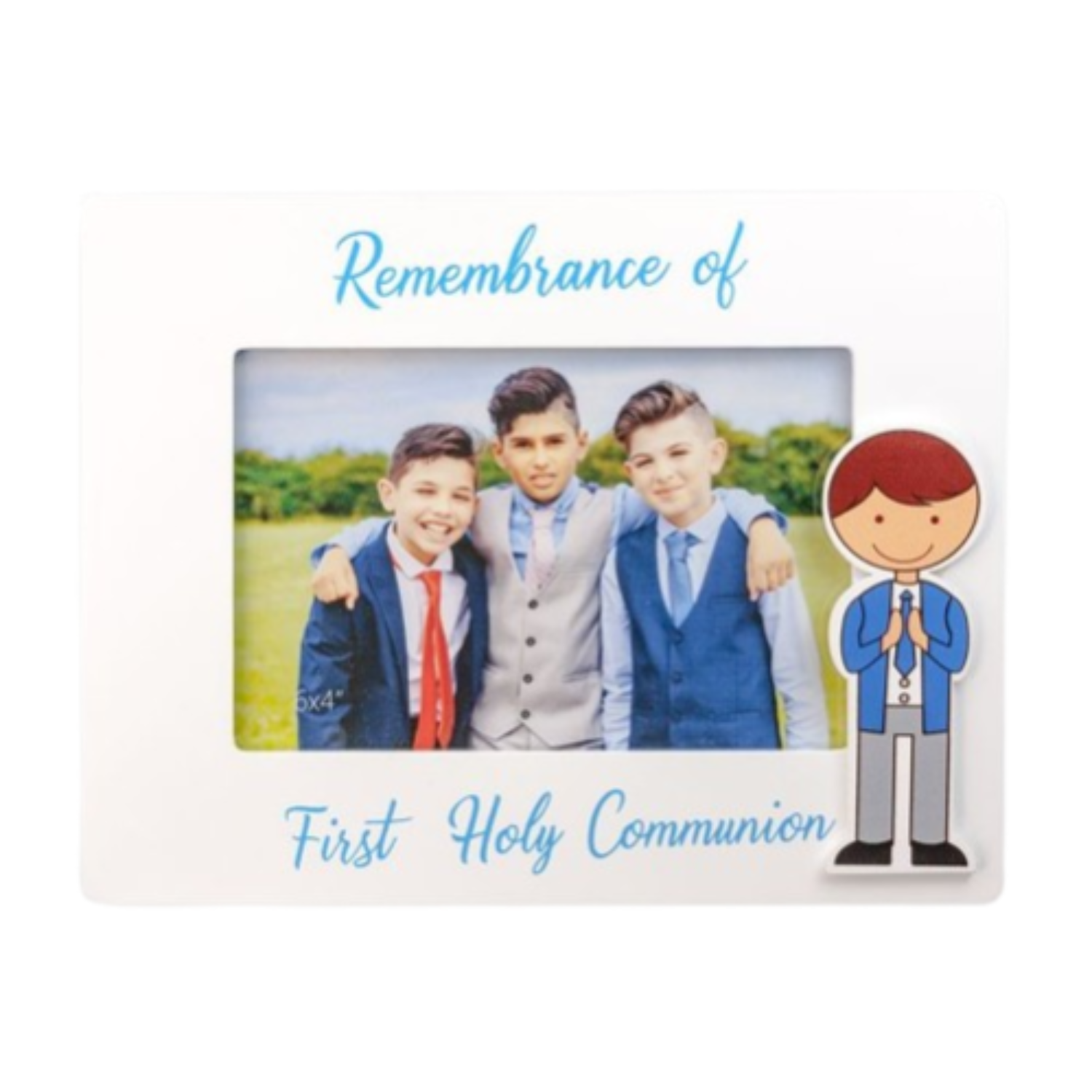 First Communion 4x6 Wood Frame (Boy)