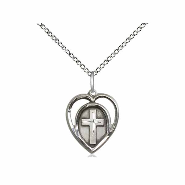 Cross Heart Medal 3/8"