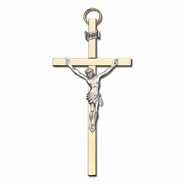 4 inch Gold Wall Crucifix 4480G/G