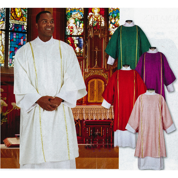 Dalmatic Polyester Jacquard 5 Liturgical Colors Green, Purple, Red and White -YC771-Series