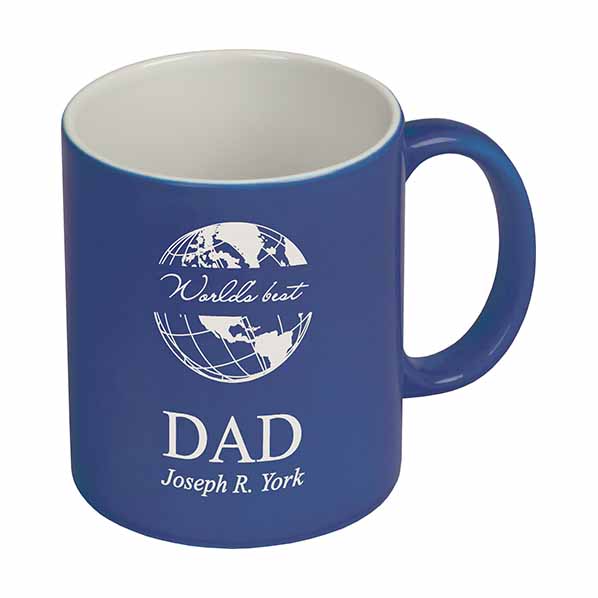 Dark Blue & White Ceramic Mug (Personalized)