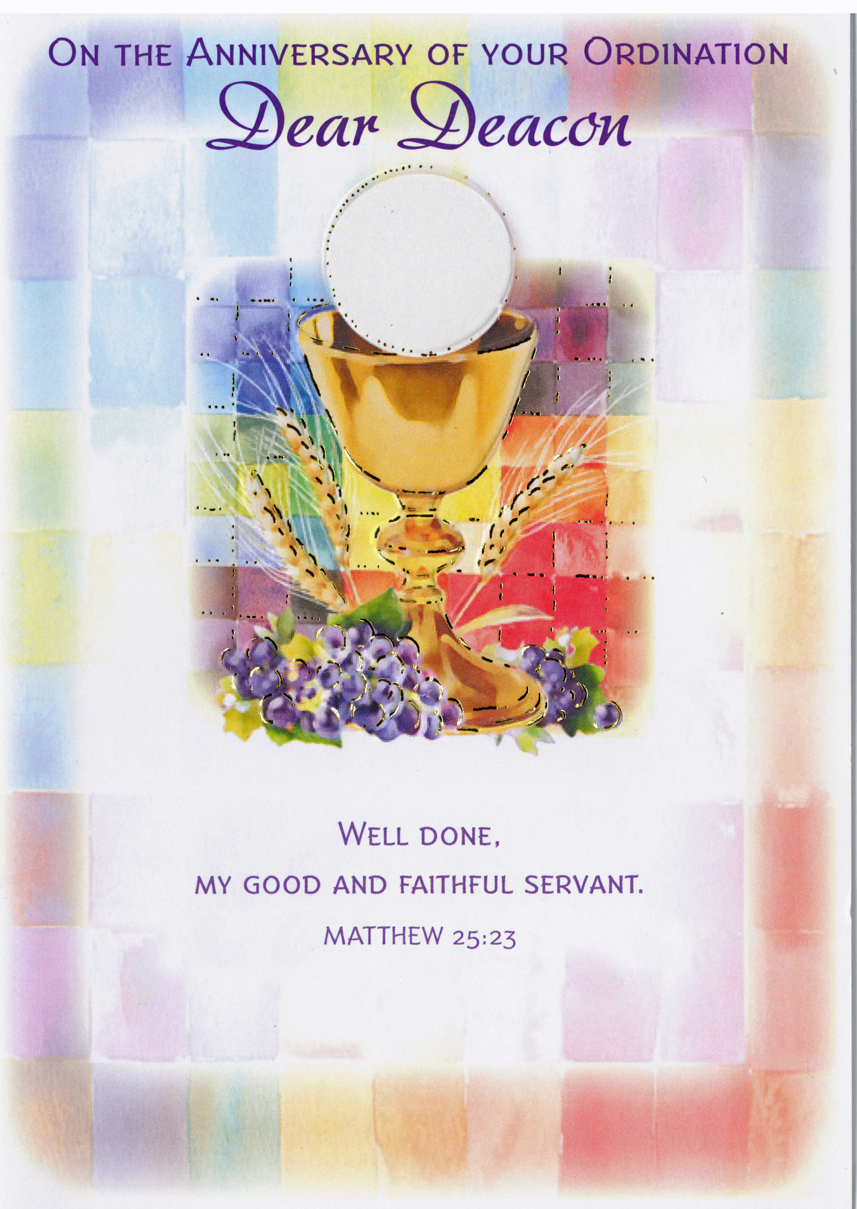 On the Anniversary of your Ordination Dear Deacon 238-RADC85514