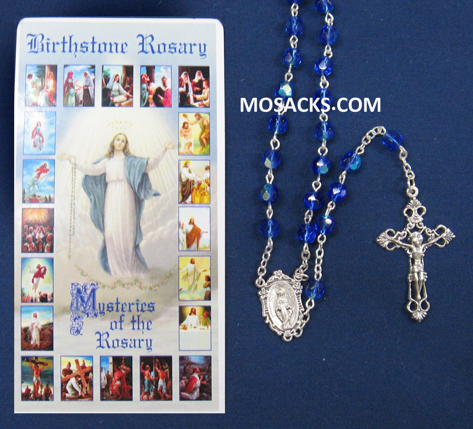 December Zircon Aurora Borealis Birthstone Rosary