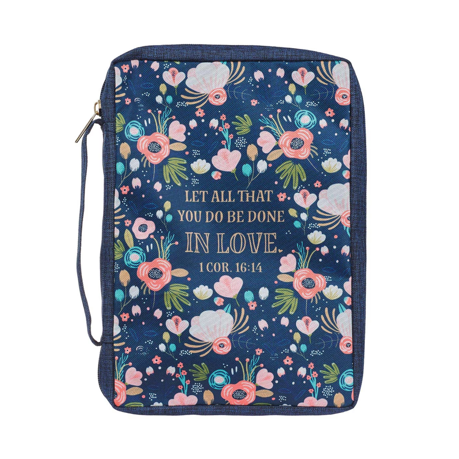 Done in Love (Navy/Floral) Bible Cover