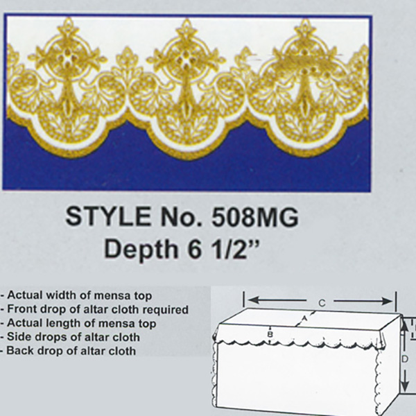 Embroidered Polyester Gold Metallic Lame Cross Altar Cloth-508MG