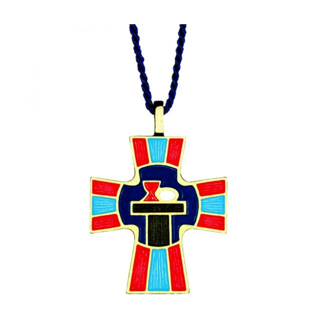 Eucharistic Minister Bronze Pendant w/Blue Cord