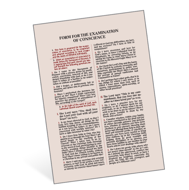 "Examination of Conscience" Card (Pack of 30)