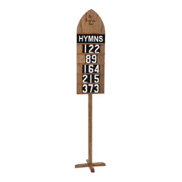 Extra Large Hymn Board W/Floor Stand: Dark Finish
