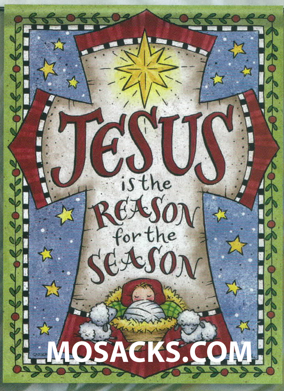 FlagTrends Jesus Is The Reason Cross 28x40 Inch Double-Sided Flag 480-48027