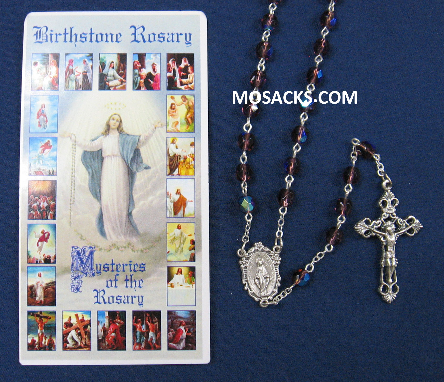 February Amethyst Aurora Borealis Birthstone Rosary