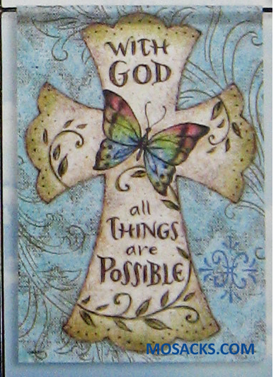 FlagTrends Butterfly Cross 28x40 Inch Double-Sided Flag 480-48139